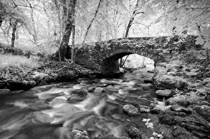 Infrared Prints: Infrared view of Buckland Bridge and the River Webburn