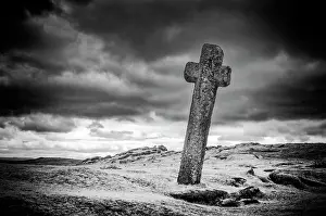 Infrared Prints: Infrared view of The Windy Post, Dartmoor National Park, Devon, England
