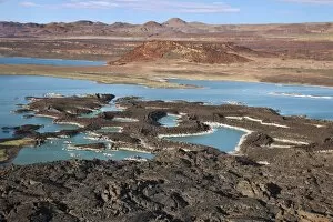 The inhospitable country at the southern end of Lake Turkana. The fresh-looking lava flows came from Teleki├ó├é┬Ç├é┬Ös