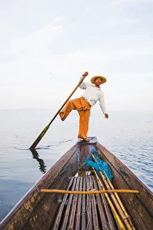 Inle lake, Nyaungshwe township, Taunggyi district, Myanmar (Burma). Local fisherman