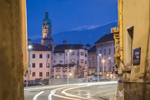 Tiroler Prints: The inner city seen from H√∂ttinger Gasse, Innsbruck, Tyrol, Austria