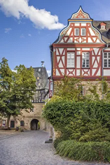 Fachwerk Prints: Inner courtyard of Idstein Castle, Hessen, Germany, Hesse, Germany