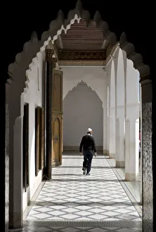 Inner courtyard at Palais de la Bahia, Medina, Marrakech, Morocco, Africa
