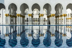 Mughal Prints: Inner courtyard of the Sheikh Zayed Mosque, Abu Dhabi, United Arab Emirates