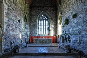 Ancient History Prints: Inside Iona Abbey, Isle of Iona, Scotland, UK