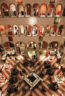 Inside View of the Luxury Shopping Center Fondaco dei Tedeschi, at Christmas time
