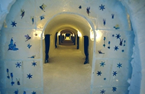 Corridor Prints: Interior of the Alta Ice Igloo Hotel