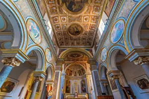 Sorrento Prints: The Interior and Altar of the Basilica di Sant'Antonino