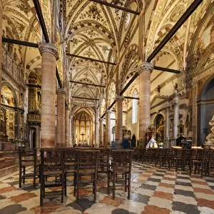 Ornate Collection: Interior of Basilica of Santa Anastasia, Verona, Veneto Province, Italy, Europe