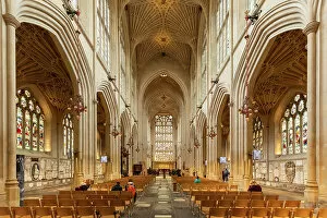 Interior of Bath Abbey, Bath, Somerset, UK
