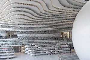 Libraries Prints: Interior of Binhai Library, Tianjin, China