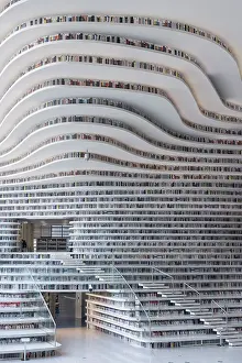 Inside Prints: Interior of Binhai Library, Tianjin, China