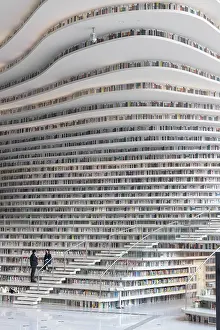 Inside Prints: Interior of Binhai Library, Tianjin, China