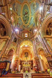 House Of Worship Prints: The Interior of The Carmelite Priory, Mdina, Malta, Southern Europe