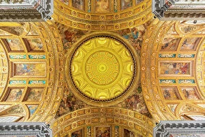 Dome Collection: Interior of Church of Gesu Nuovo, Naples, Campania, Italy