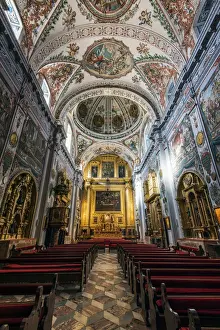 Baroque Style Prints: Interior of the Church of Iglesia del Hospital de los Venerables Sacerdotes or Hospital