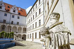 Interior courtyard, Neuburg Castle, Neuburg an der Donau, Upper Bavaria, Germany