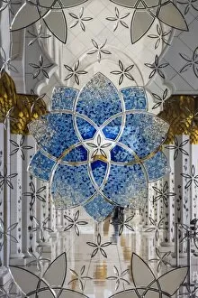 Images Dated 20th December 2016: Interior decorated glass inside the Sheikh Zayed Mosque, Abu Dhabi, United Arab Emirates