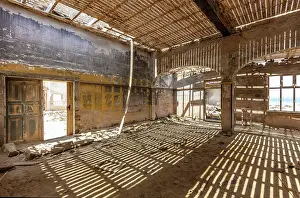 Abandoned Prints: Interior of the derelict Casino in abandoned diamond mining town of Elizabeth Bay