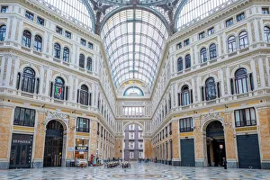 Historic Buildings Prints: Interior of Galleria Umberto l, Naples, Campania, Italy