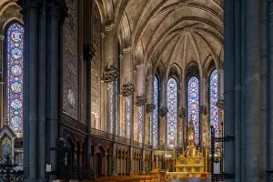 Nord Prints: Interior of Lille Cathedral, the Basilica of Notre Dame de la Treille, Lille, France