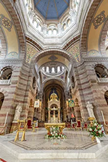 Byzantine Prints: Interior of Marseille Cathedral, Marseille, Provence-Alpes-Cote d'Azur, France