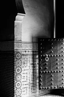 B And W Prints: Interior of the Mausoleum of Moulay Ismail, Meknes, Morocco