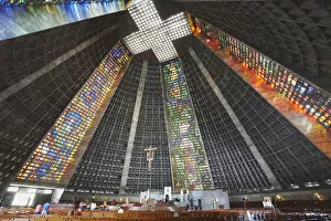 Images Dated 12th October 2012: Interior of Metropolitan Cathedral of Saint Sebastian, Centro, Rio de Janeiro, Brazil