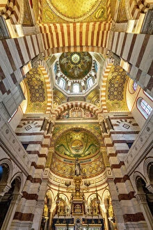 Images Dated 21st October 2022: Interior of Notre-Dame de la Garde, Marseille, Provence-Alpes-Cote d'Azur, France