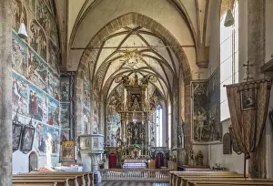 Tirol Prints: Interior of the pilgrimage church Maria Schnee in Obermauern, Virgen valley, East Tyrol