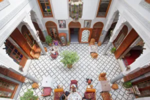 Marocco Prints: Interior of the Riad Dar Tahra & Spa hotel in the Fez medina