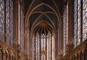 Interior of Sainte-Chapelle, Palais de la Cite, Paris, France