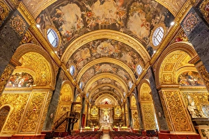 Inside Prints: Interior of St. John's Co-Cathedral, Valletta, Malta, Southern Europe
