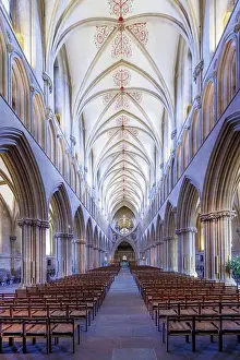 Wells Prints: Interior of Wells Cathedral, Wells, Somerset, England, UK
