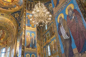 St Petersburg Collection: Interiors of the Church of the Saviour on Spilled Blood. Saint Petersburg, Russia