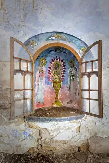 Display Gallery: Internal display window inside derelict church (built 1840), Balkan Mountains, Bulgaria