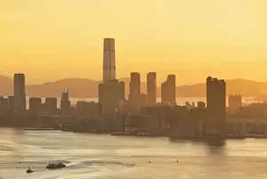 International Commerce Centre (ICC) and Tsim Sha Tsui at sunset, Hong Kong