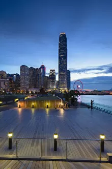 Images Dated 8th June 2018: International Finance Centre (IFC) and skyscrapers of Central at dusk, Hong Kong Island