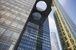 International Finance Centre (IFC) seen through gap in GRB Bank building, Zhujiang