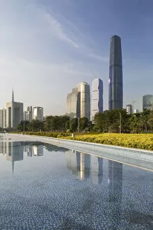 Images Dated 17th February 2015: International Finance Centre and skyscrapers in Zhujiang New Town, Tian He, Guangzhou