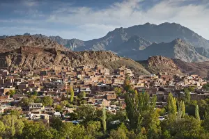 Iran, Central Iran, Abyaneh, elevated village view, dawn