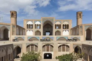 Kashan Prints: Iran, Central Iran, Kashan, Agha Bozorg Mosque and Madreseh