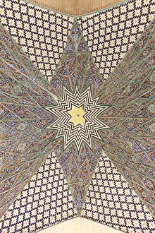 Ornamental Prints: Iran, Central Iran, Kermanshah, ornamental gate and highway rest stop, tilework detail