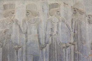 Iran, Central Iran, Persepolis, 6th century BC ancient city, frieze, Apadan Staircase