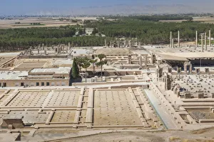 Iran, Central Iran, Persepolis, 6th century BC ancient city, elevated view