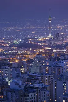 Iran, Tehran, elevated city skyline with view tfrom the Roof of Iran Park towards
