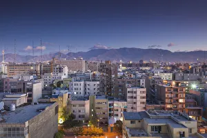 Islamic Republic Prints: Iran, Tehran, elevated city view, dawn