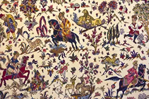 Iran, Tehran, Laleh Park, Carpet Museum of Iran, traditional Iranian carpet detail