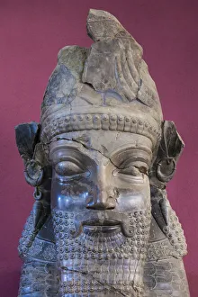 Images Dated 31st May 2016: Iran, Tehran, National Museum of Iran, fragment of a stone colums from Persepolis