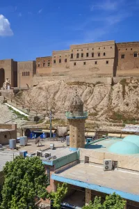 World Destinations Prints: Iraq, Kurdistan, Erbil, A mosque beneath The Citadel - claimed to be the oldest